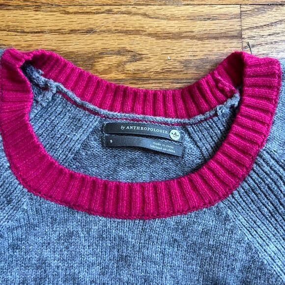 Anthropologie Rebekah Gray Pink Color Block Tunic Sweater Size Small - Picture 9 of 10